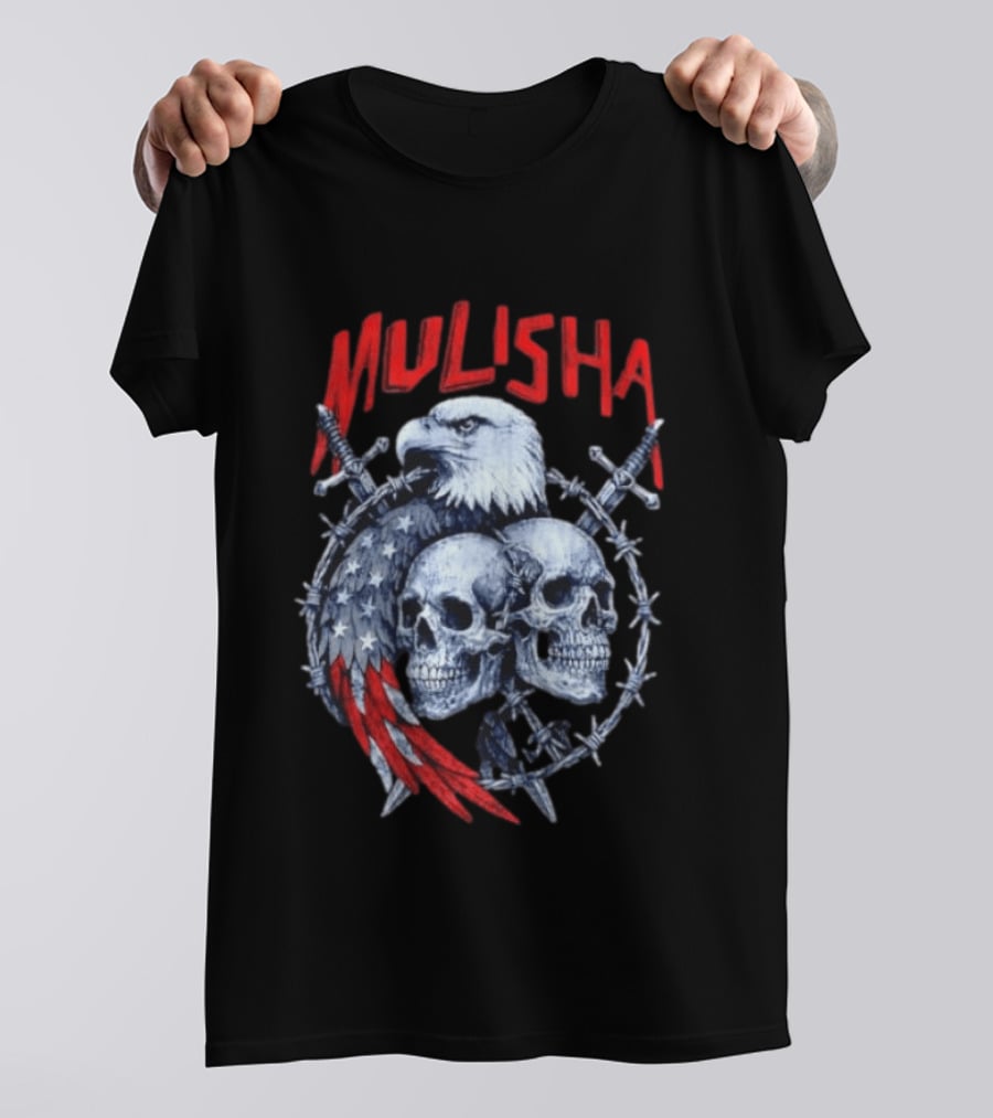 Mulisha Bald Eagle American Flag Skulls And Swords T-Shirt