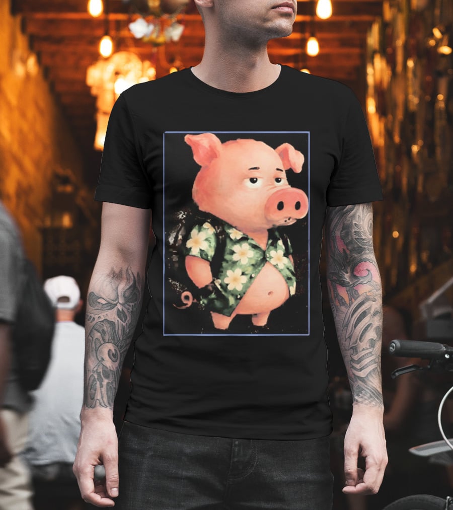 Nice Enjoy The Little Things Hawaiian Pig Floral T-Shirt