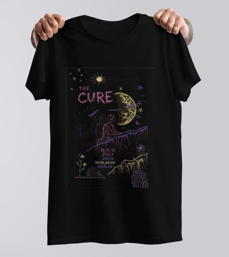 The Cure Berlin July 10 11 12 2026 Wuhlheide Event Moon And Stars T-Shirt