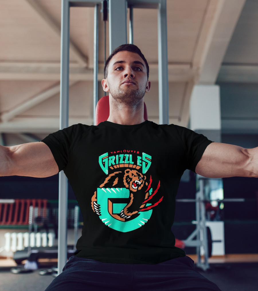 Vancouver Grizzlies Bear Claw Retro Sports Emblem Men's T-Shirt