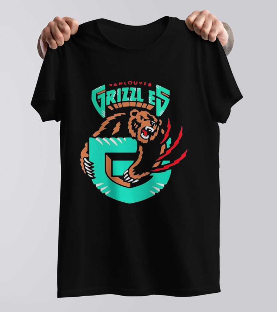 Vancouver Grizzlies Bear Claw Retro Sports Emblem Men's T-Shirt