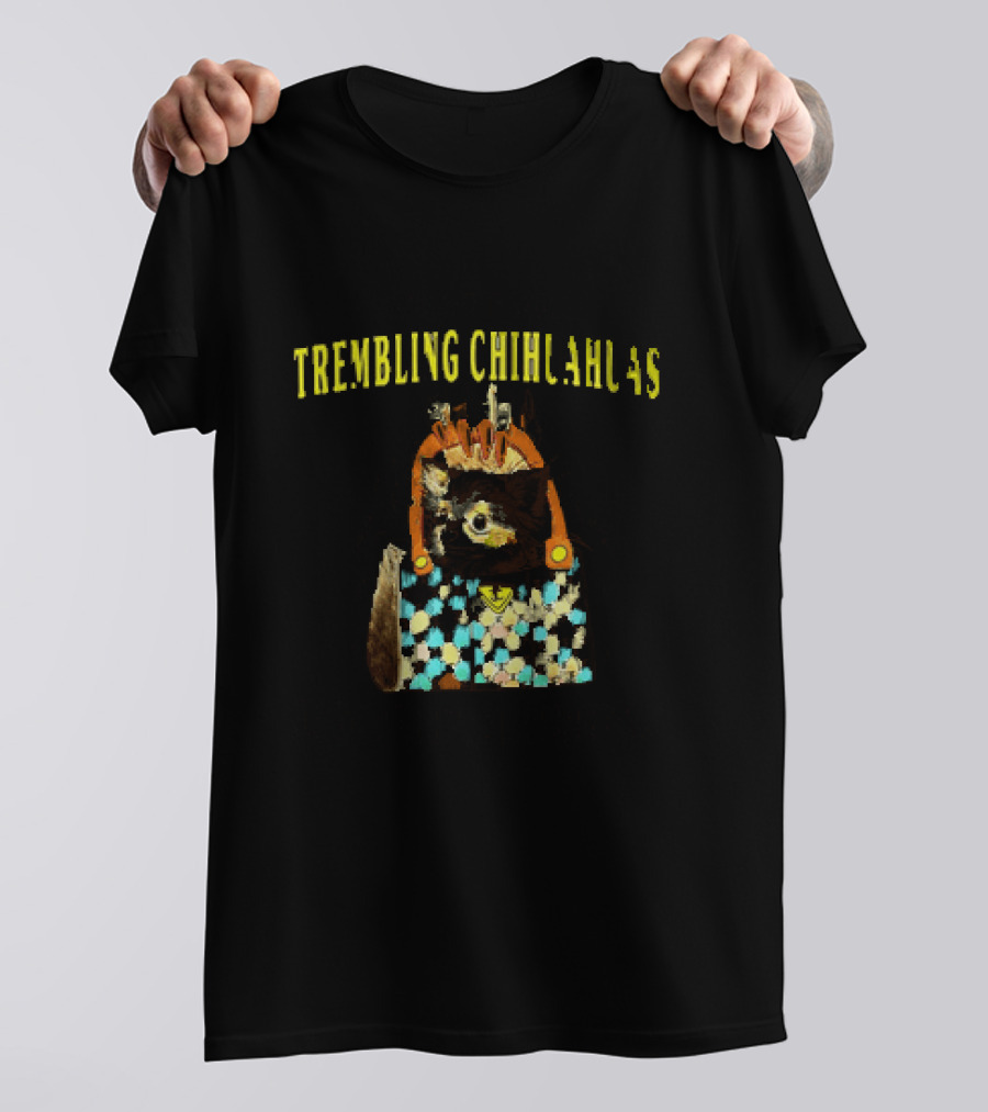 We Are All Trembling Chihuahuas In God's Designer Handbag Colorful Pattern Chihuahua Bag T-Shirt