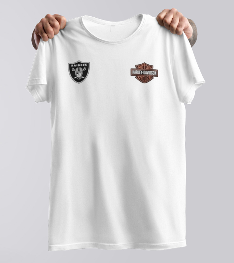 Las Vegas Raiders Harley Davidson Ride Loud Sundays Roll Built For Game Day T-Shirt
