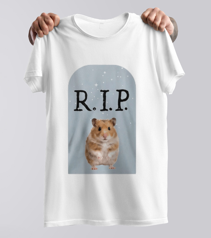 R.I.P. Lil Cenat Hamster Memorial With Stars And Clouds T-Shirt