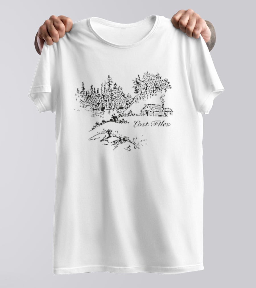 Lost Files Cabin In The Woods Forest Landscape T-Shirt
