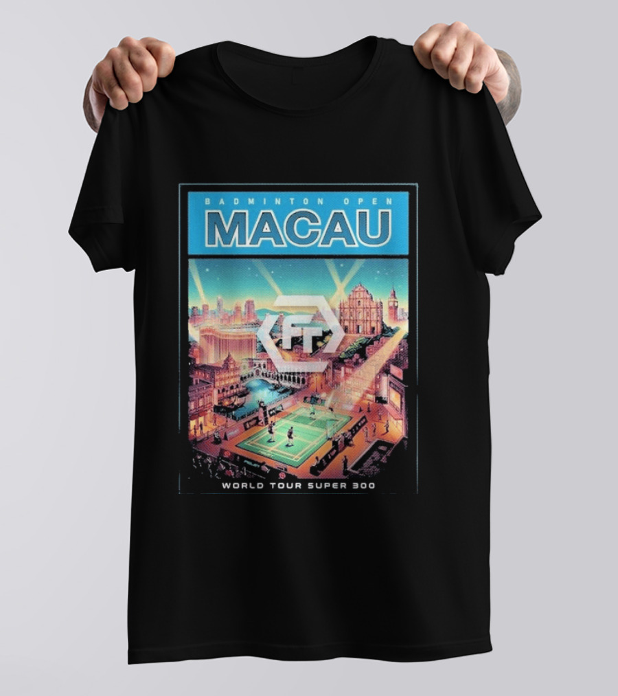 Badminton Open Macau 2026 World Tour Super 300 Cityscape Scene T-Shirt