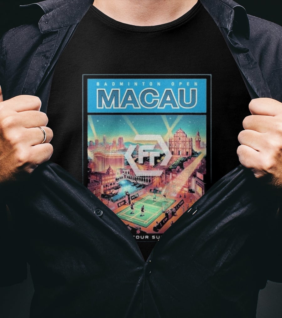 Badminton Open Macau 2026 World Tour Super 300 Cityscape Scene T-Shirt