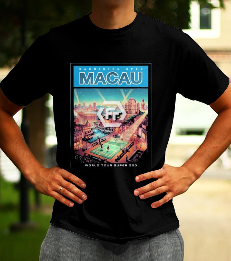 Badminton Open Macau 2026 World Tour Super 300 Cityscape Scene T-Shirt