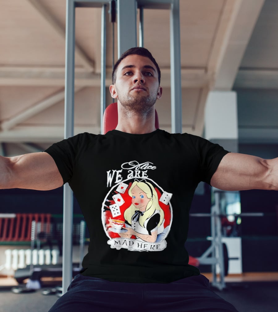 Alice We Are Mad Here Playing Cards Tea Party T-Shirt