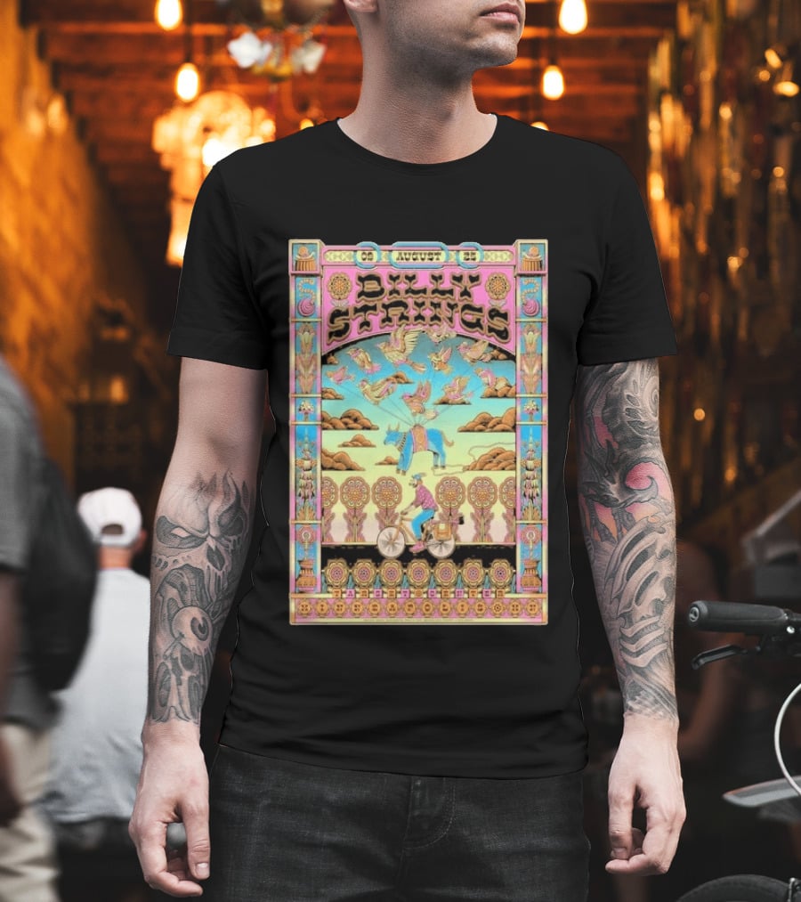 Billy Strings August 9 25 Minneapolis MN Psychedelic Style Birds Bicycle Rider T-Shirt