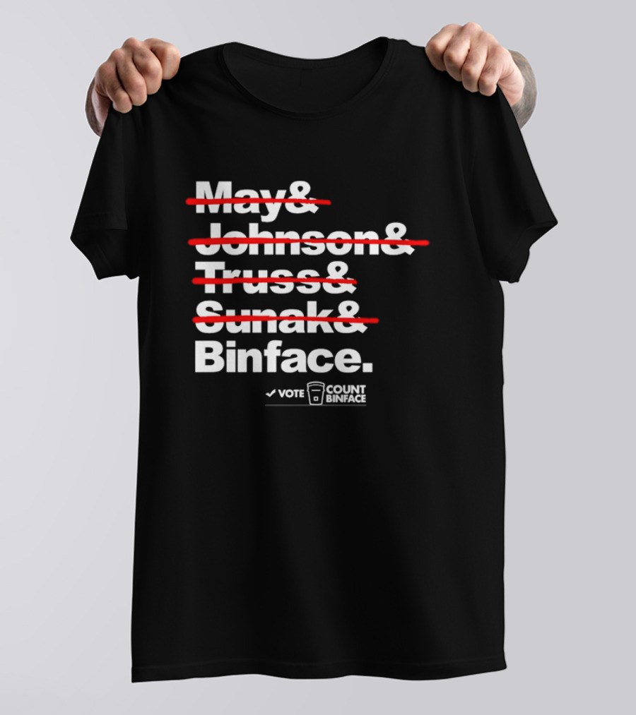 Vote Count Binface May Johnson Truss Sunak Binface Clacton 2026 T-Shirt