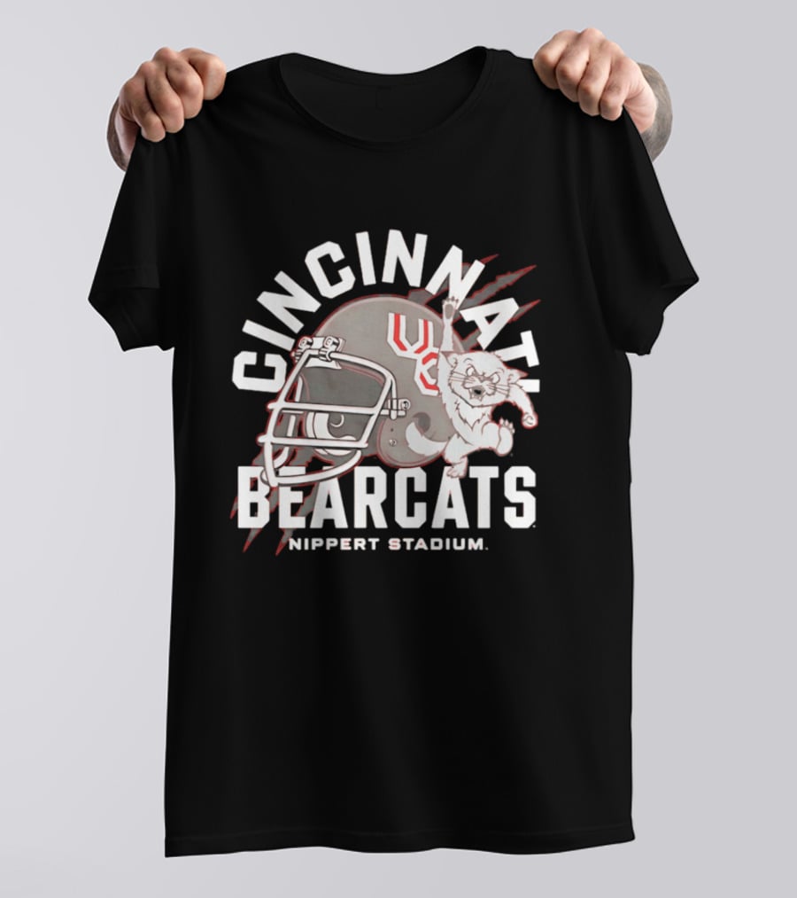 Cincinnati Bearcats Nippert Stadium Football Helmet T-Shirt