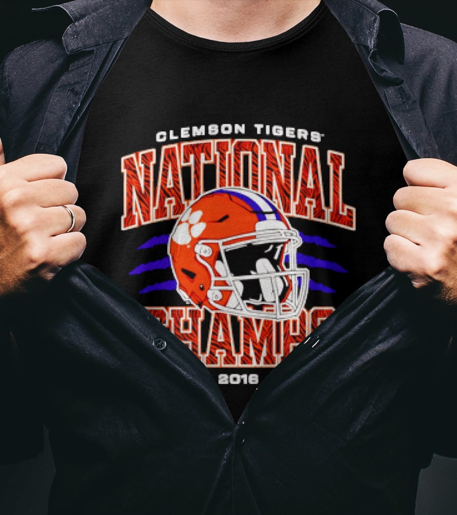 Clemson Tigers National Champs 1981 2016 2018 Football Helmet T-Shirt