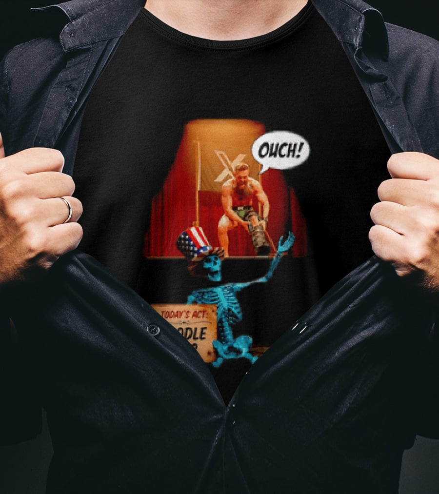 Conor McGregor One Minute Man Ouch Today's Act Noodle Legs Skeleton Comedy T-Shirt
