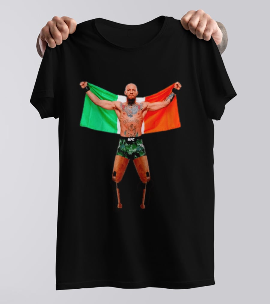 Conor McGregor UFC Prosthetic Leg Irish Flag Celebration T-Shirt