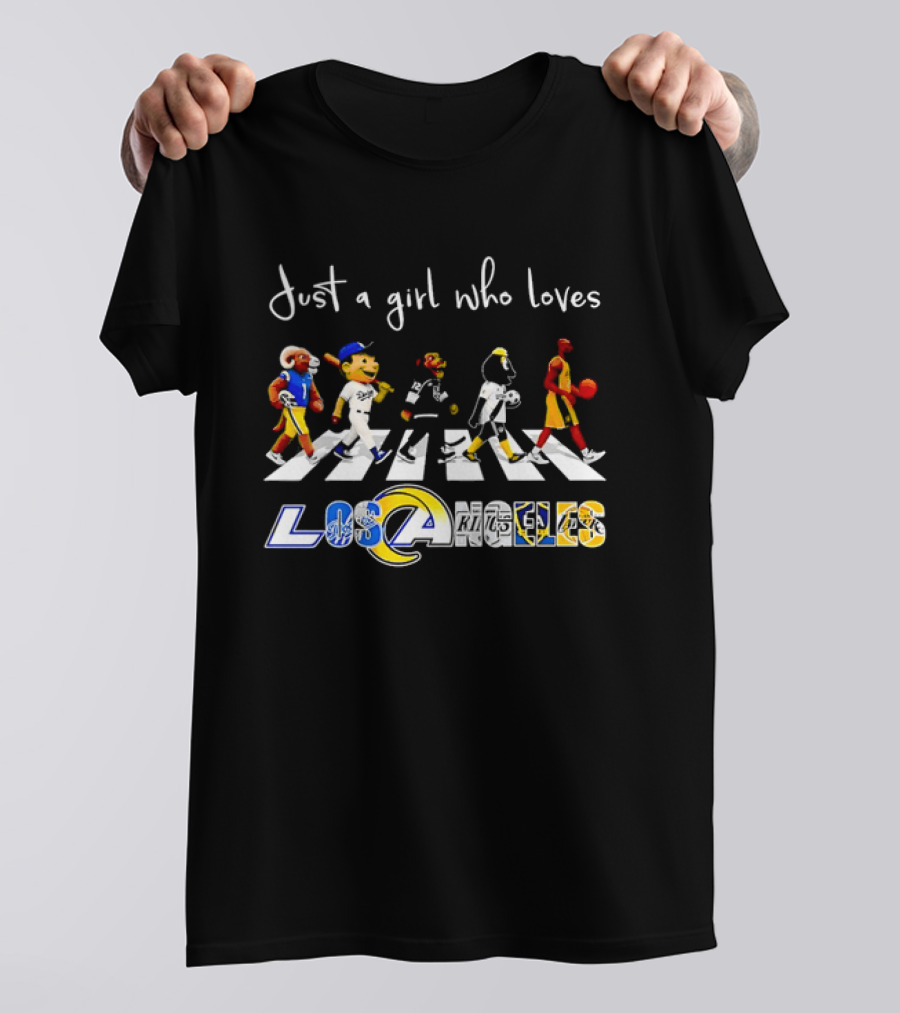 Just A Girl Who Loves Los Angeles Sports Teams Abbey Road Crosswalk T-Shirt