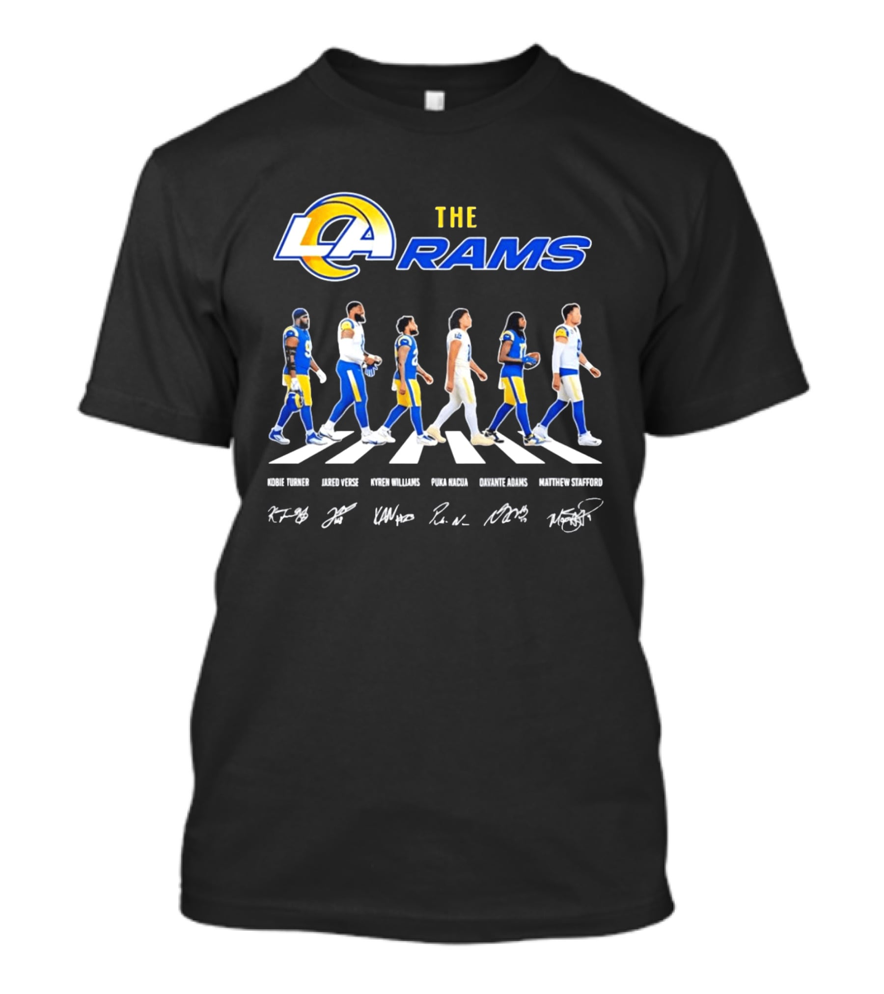 Kobie Turner Jared Verse Kyren Williams Puka Nacua Davante Adams Matthew Stafford The Rams Abbey Road NFL Players T-Shirt