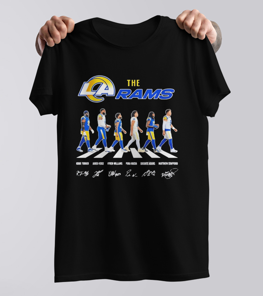 Kobie Turner Jared Verse Kyren Williams Puka Nacua Davante Adams Matthew Stafford The Rams Abbey Road NFL Players T-Shirt