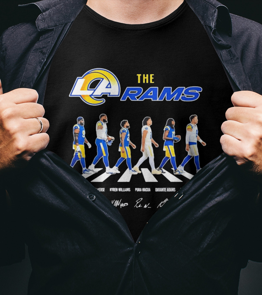 Kobie Turner Jared Verse Kyren Williams Puka Nacua Davante Adams Matthew Stafford The Rams Abbey Road NFL Players T-Shirt