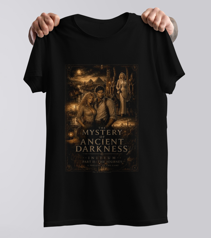 The Mystery Of Ancient Darkness Initium Part II The Journey A Prelude To The Game Retro Adventure Scene T-Shirt