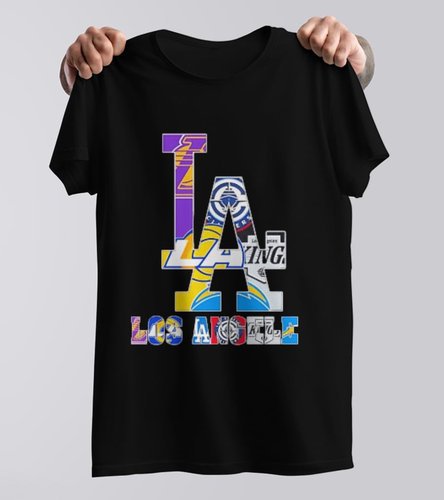 Los Angeles Lakers Clippers Kings Rams Chargers Fan Collection T-Shirt