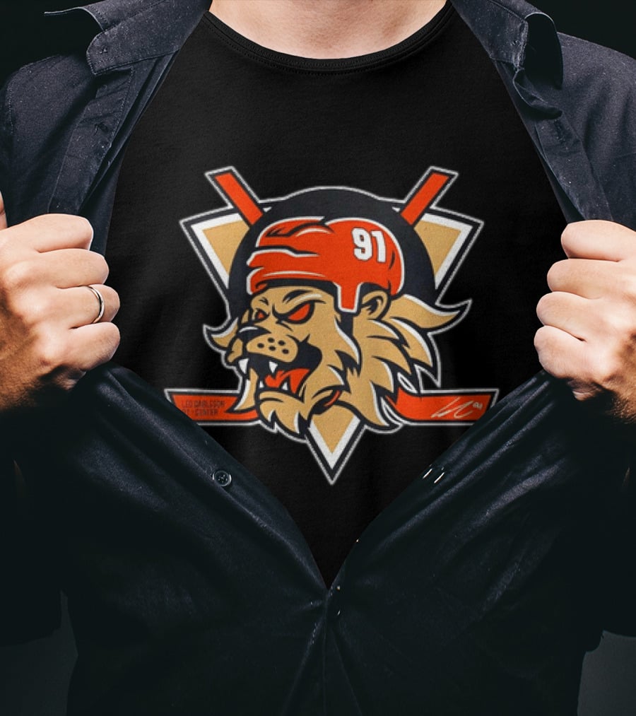 LC 91 Leo Carlsson 91 Center Anaheim Ducks Lion Hockey T-Shirt