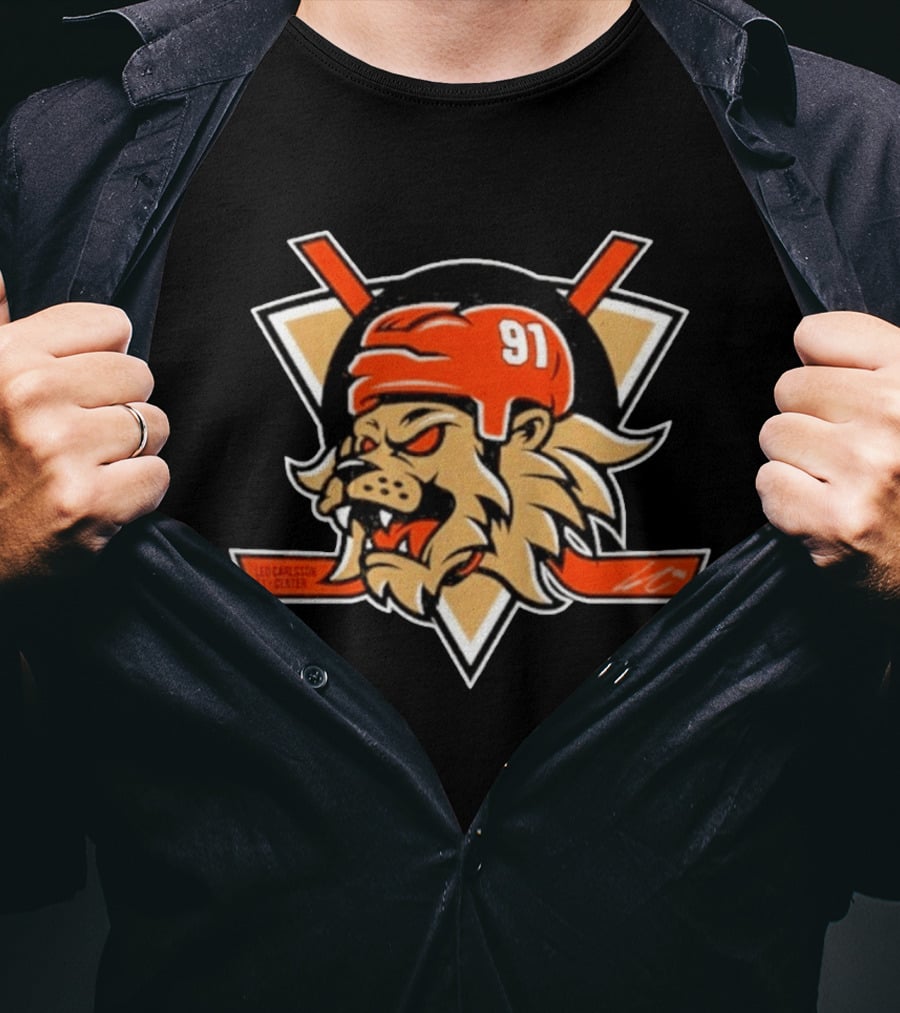 Leo Carlsson 97 Center Lion Hockey Helmet T-Shirt