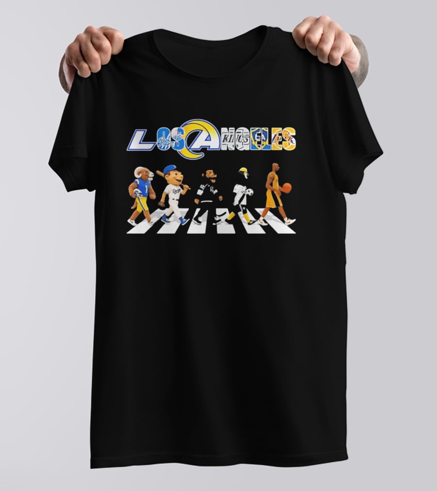 Los Angeles Dodgers Rams Kings Galaxy Lakers Abbey Road Walk T-Shirt