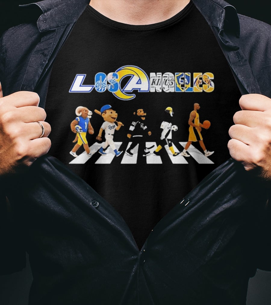 Los Angeles Dodgers Rams Kings Galaxy Lakers Abbey Road Walk T-Shirt
