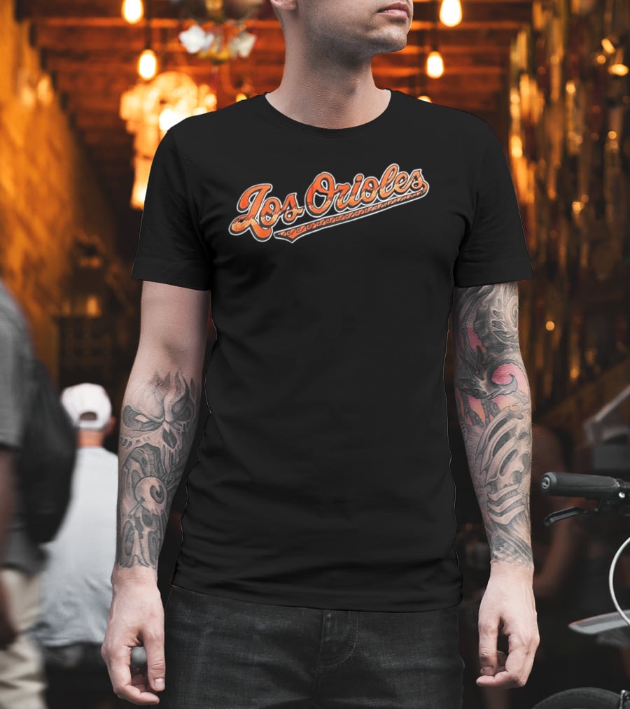 Los Orioles Baltimore Orioles Orange Script T-Shirt