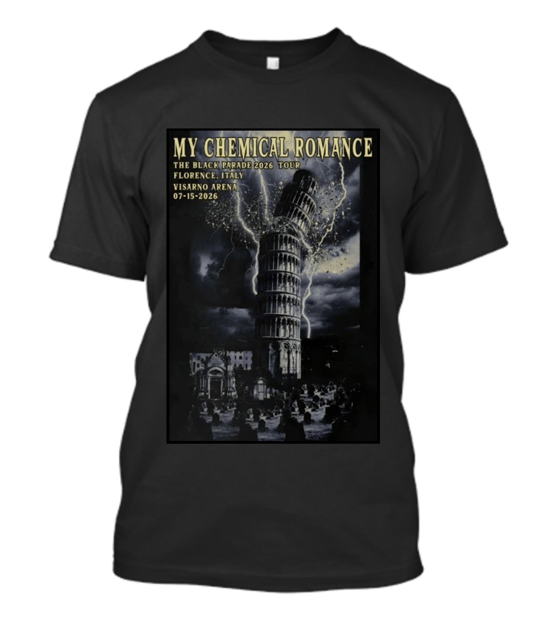 My Chemical Romance The Black Parade 2026 Tour Visarno Arena Florence Italy Jul 15 2026 T-Shirt