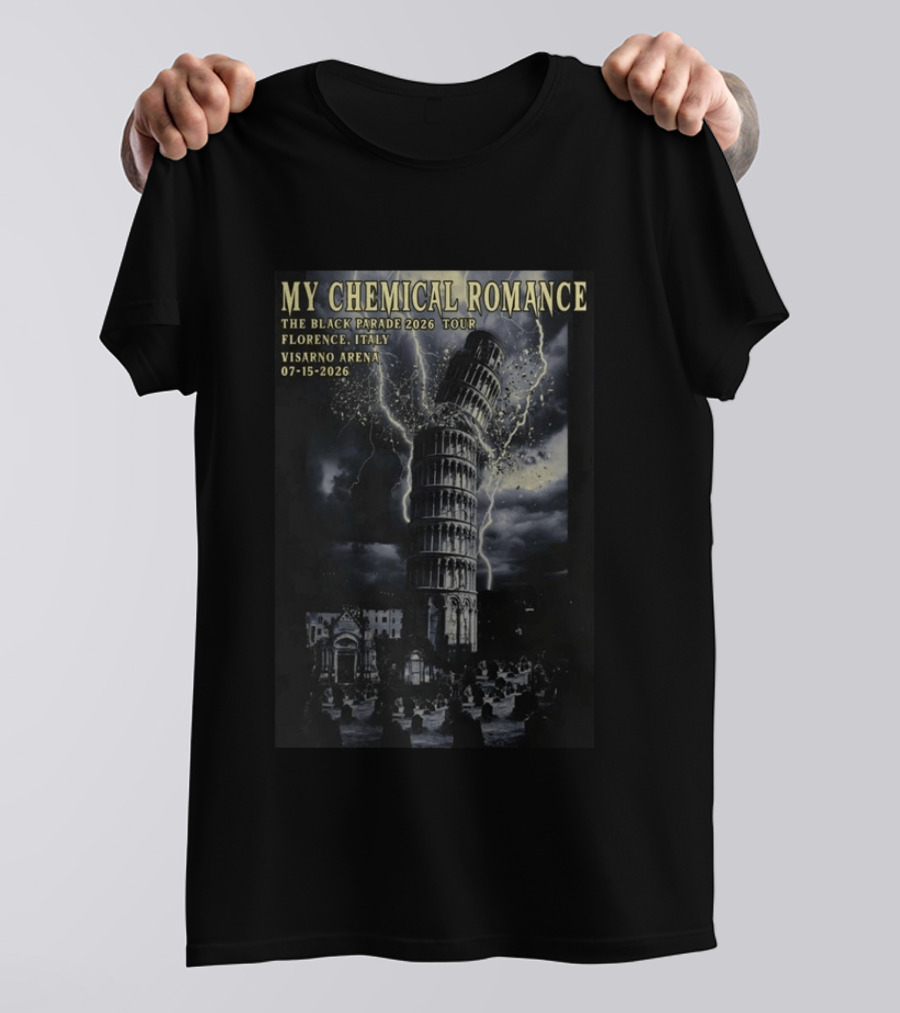 My Chemical Romance The Black Parade 2026 Tour Visarno Arena Florence Italy Jul 15 2026 T-Shirt
