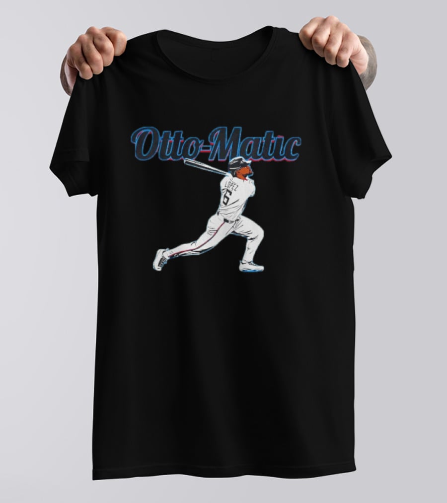 Otto Matic Lopez Swinging Baseball Toronto Blue Jays T-Shirt