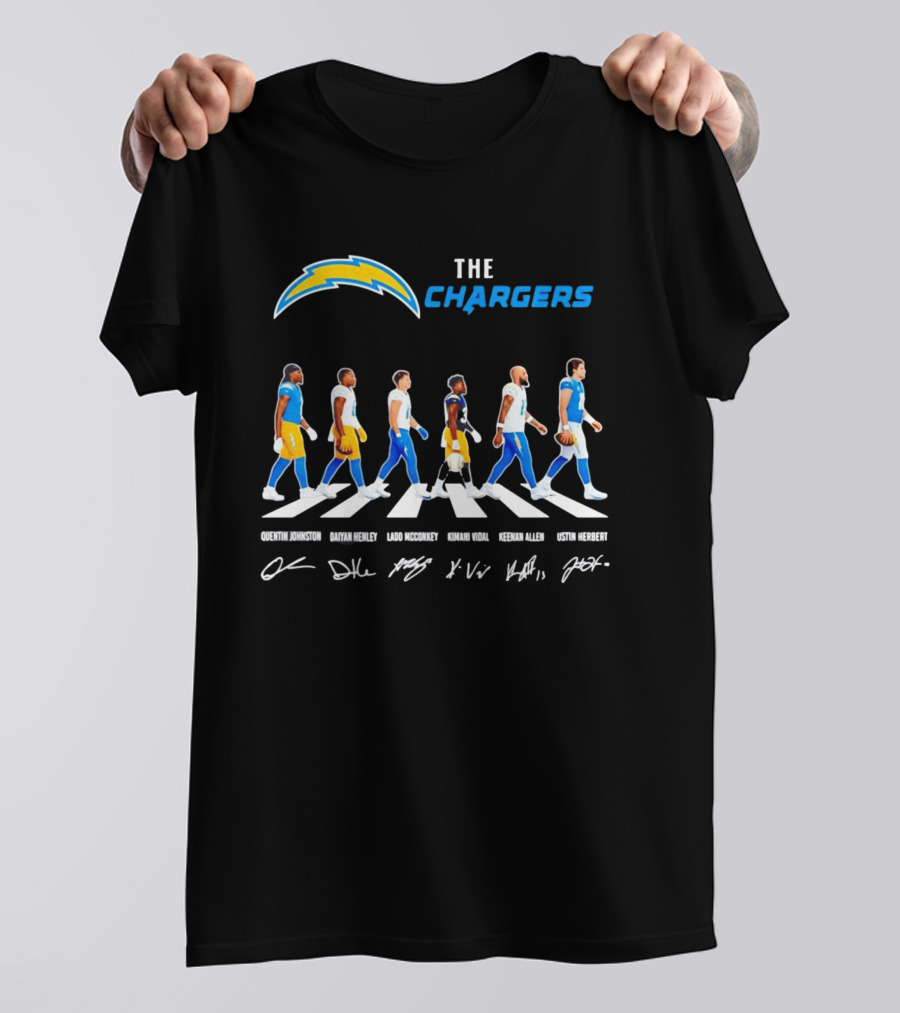 The Chargers Quentin Johnston Daiyan Henley Ladd McConkey Kimani Vidal Keenan Allen Justin Herbert Abbey Road T-Shirt