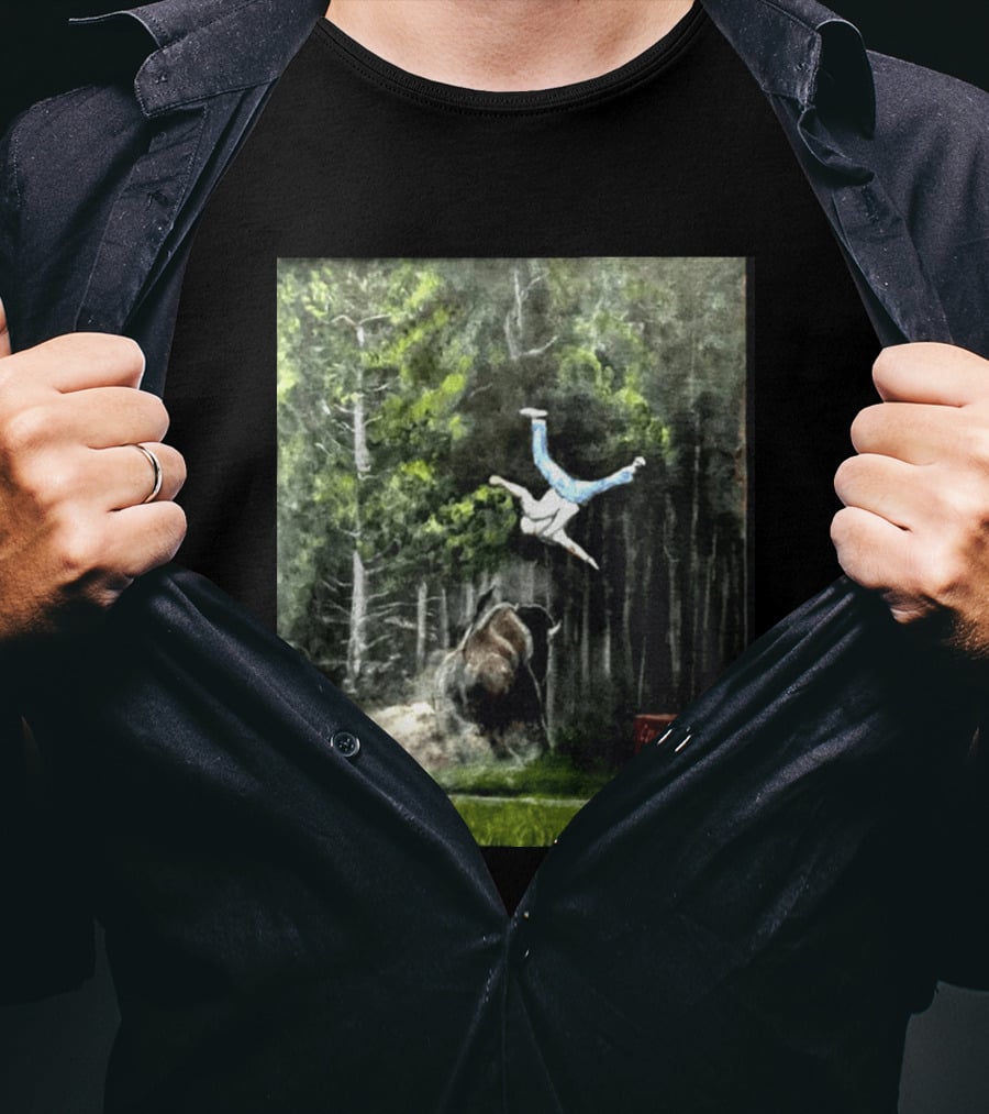 Raccoon Flaming Fart Chaos With Hippo And Unexpected Forest Flip T-Shirt