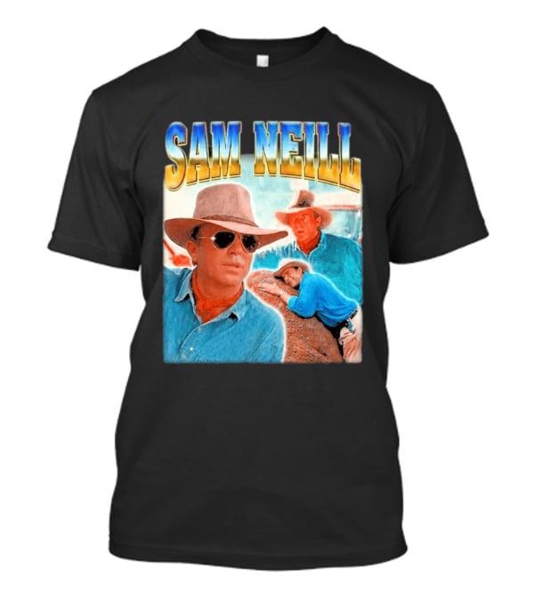 Sam Neill Cowboy Style Hat Sunglasses Denim Vintage Trendy 2026 T-Shirt