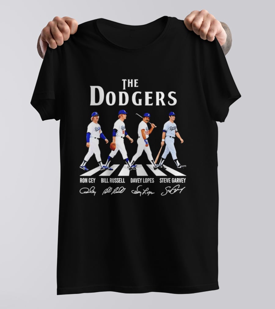 The Dodgers Ron Cey Bill Russell Davey Lopes Steve Garvey Walking T-Shirt