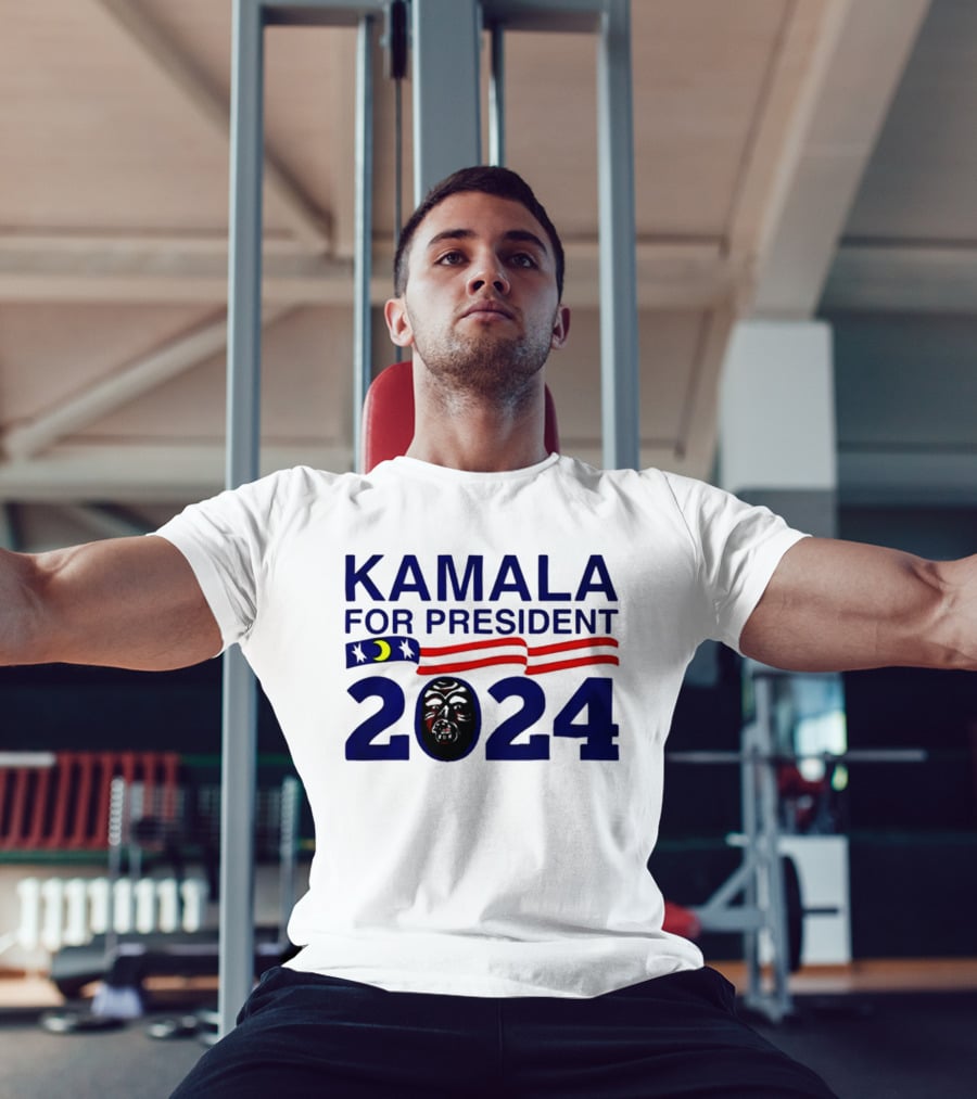 Kamala For President 2024 Stars And Stripes Moon Face T-Shirt