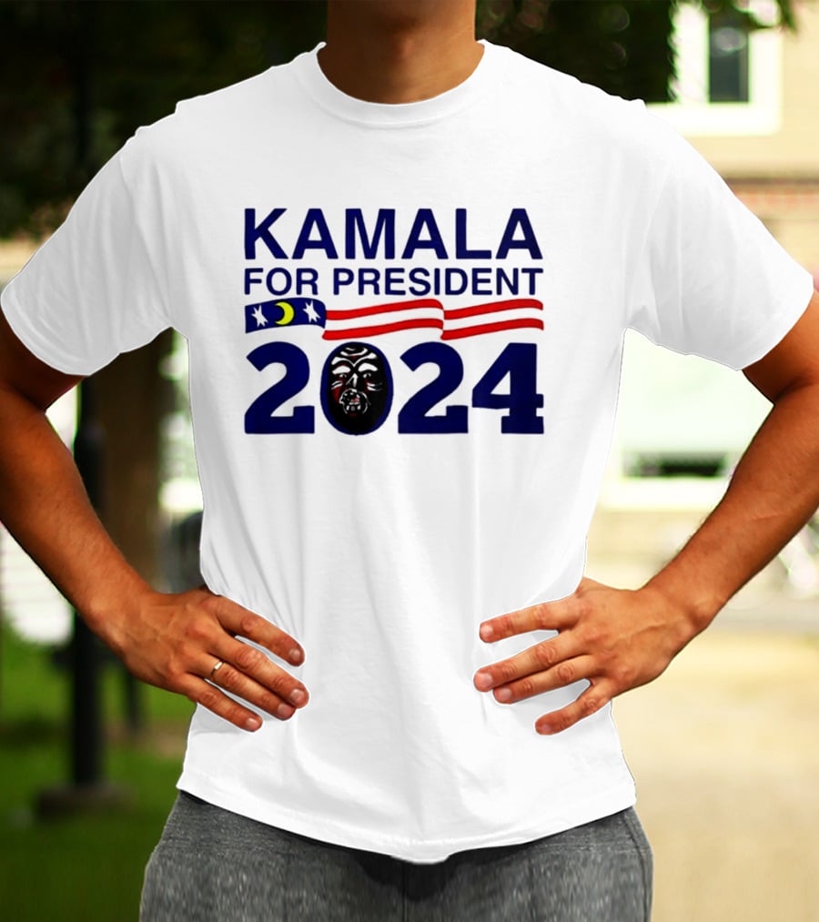 Kamala For President 2024 Stars And Stripes Moon Face T-Shirt