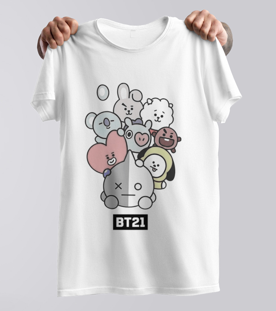 BT21 Kpop Cartoon Characters Vibrant Group T-Shirt