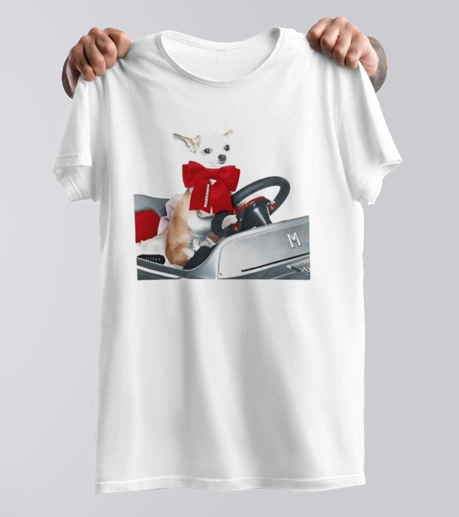 Chihuahua Puppy In Toy Car With Markgong Ribbon T-Shirt