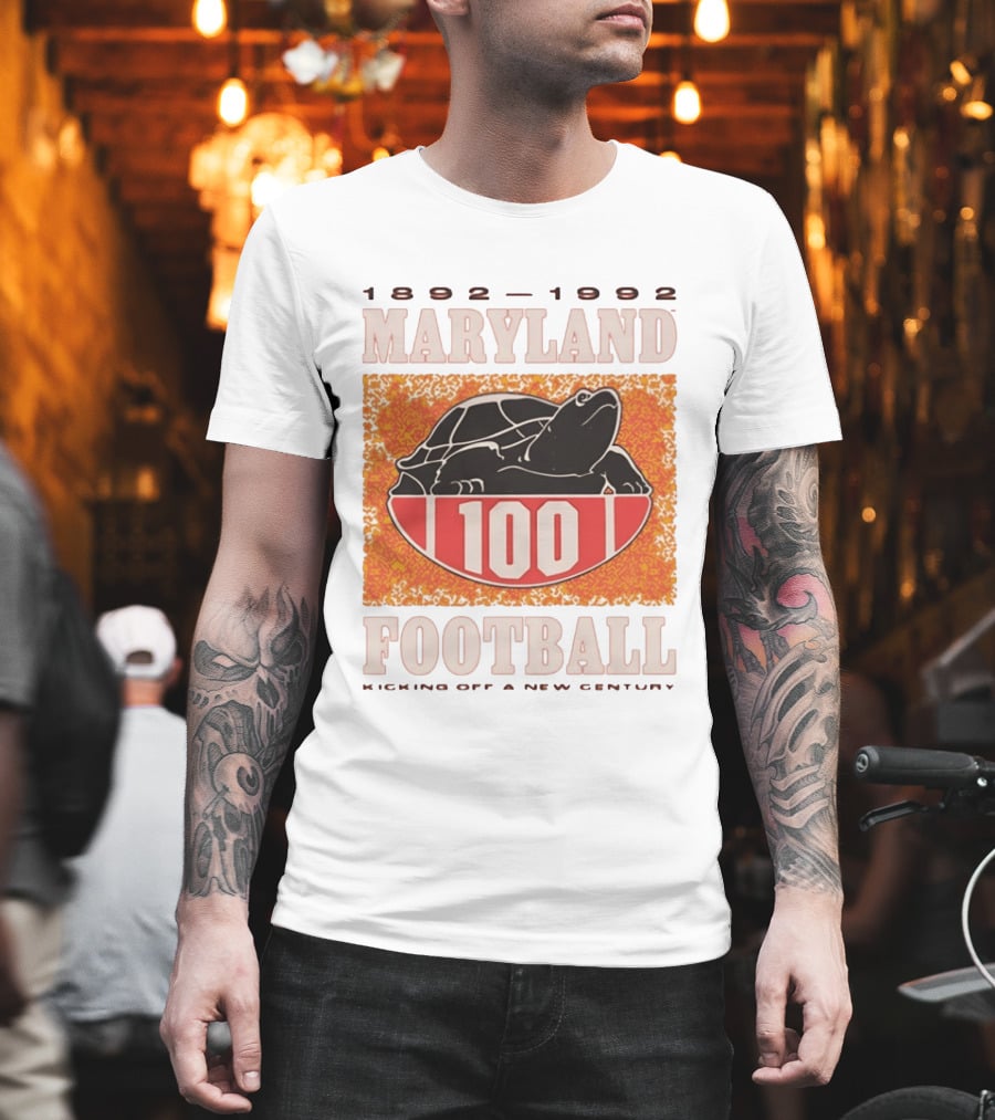 Maryland Football 1892 1992 Centennial Kicking Off A New Century Terps Turtle T-Shirt