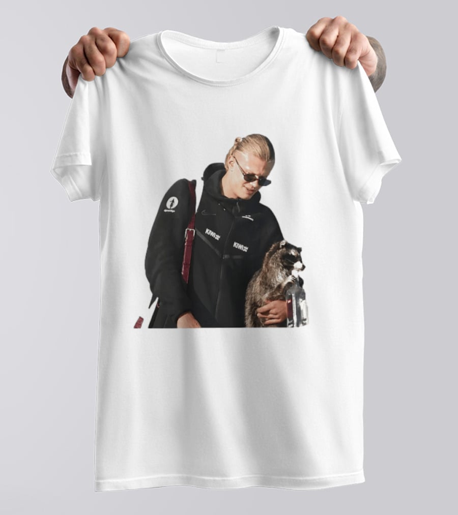 Erling Haaland Raccoon Meme Football KIWI K SPACE Texas T-Shirt