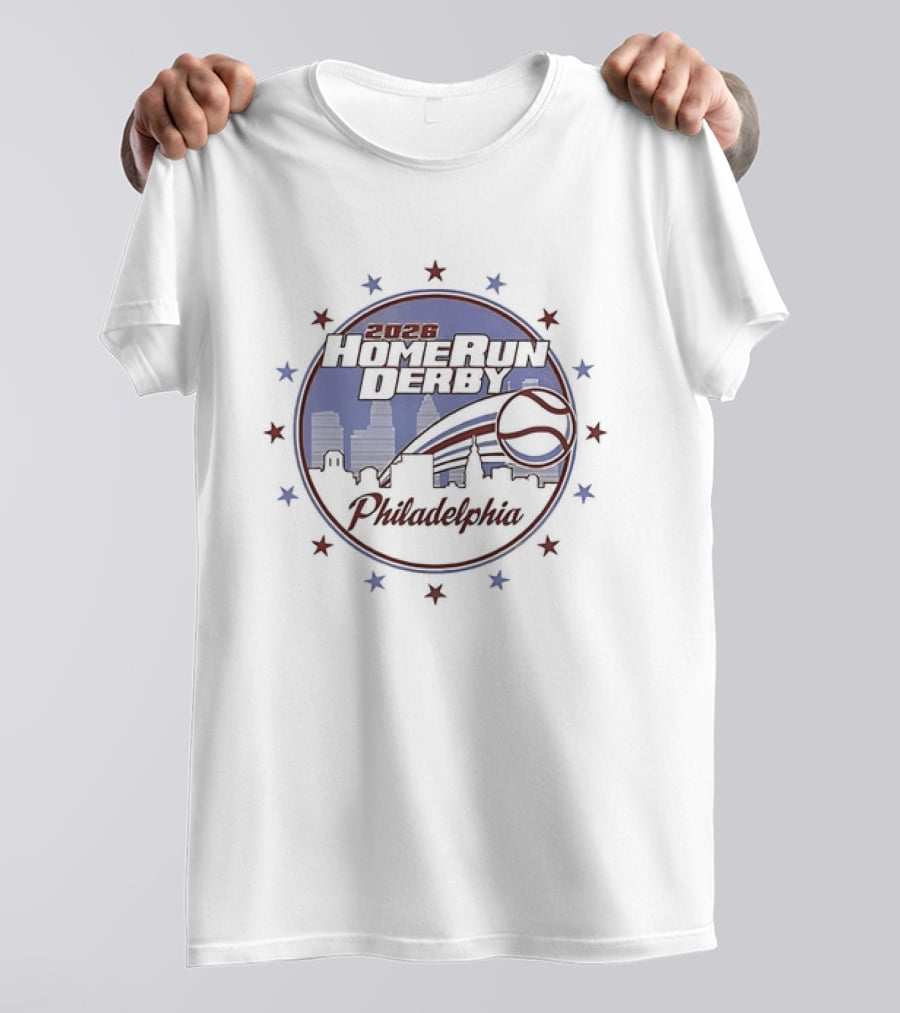 2026 Home Run Derby Philadelphia MLB Stars Skyline Baseball T-Shirt