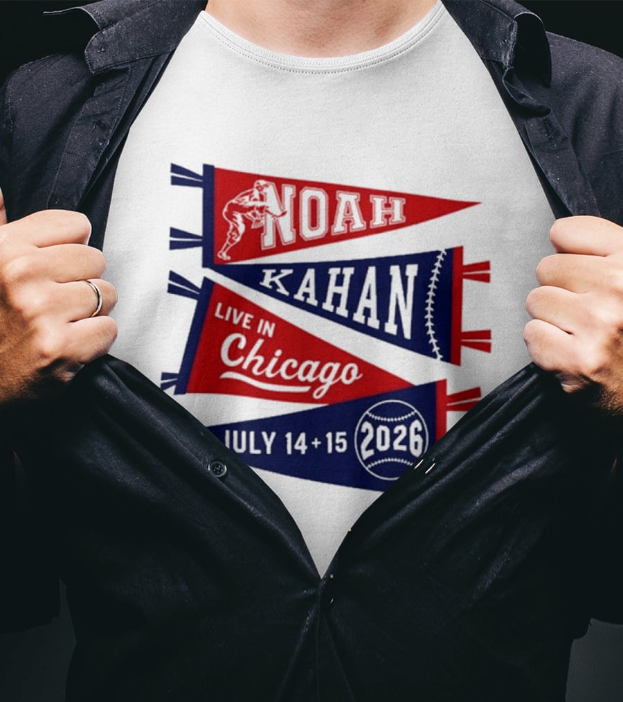 Noah Kahan Wrigley Field Chicago July 14 15 2026 Event Pennant T-Shirt