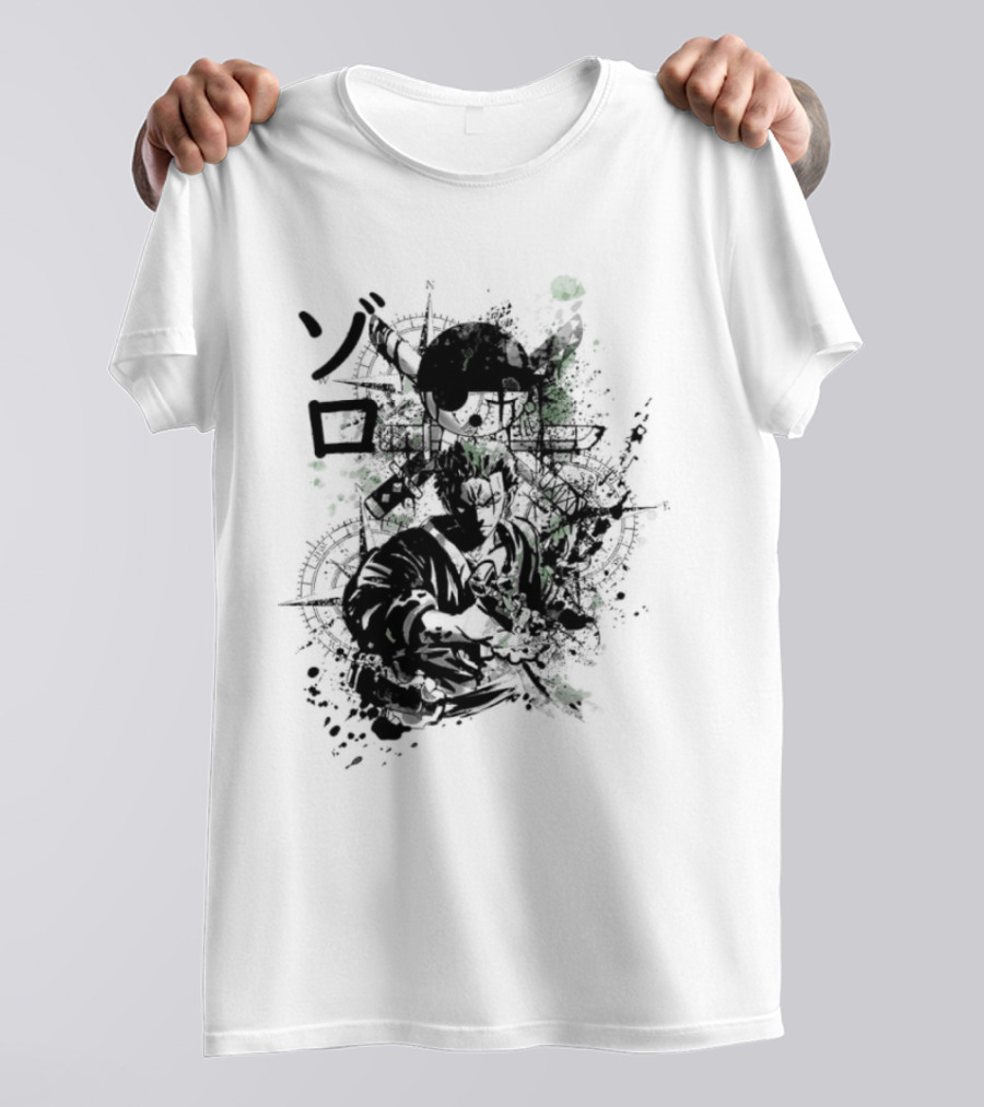 Japanese Kanji Ink Art With Splatter Effect T-Shirt