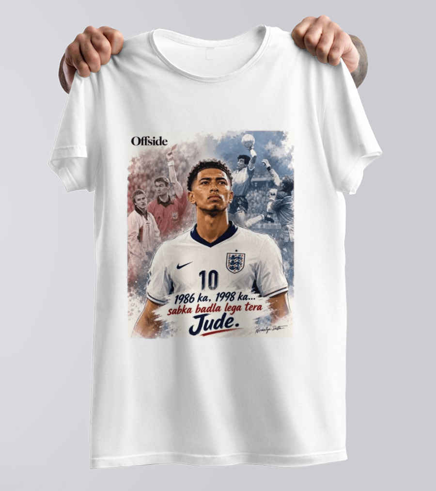 Offside 1986 1998 Sabka Badla Lega Tera Jude Bellingham T-Shirt