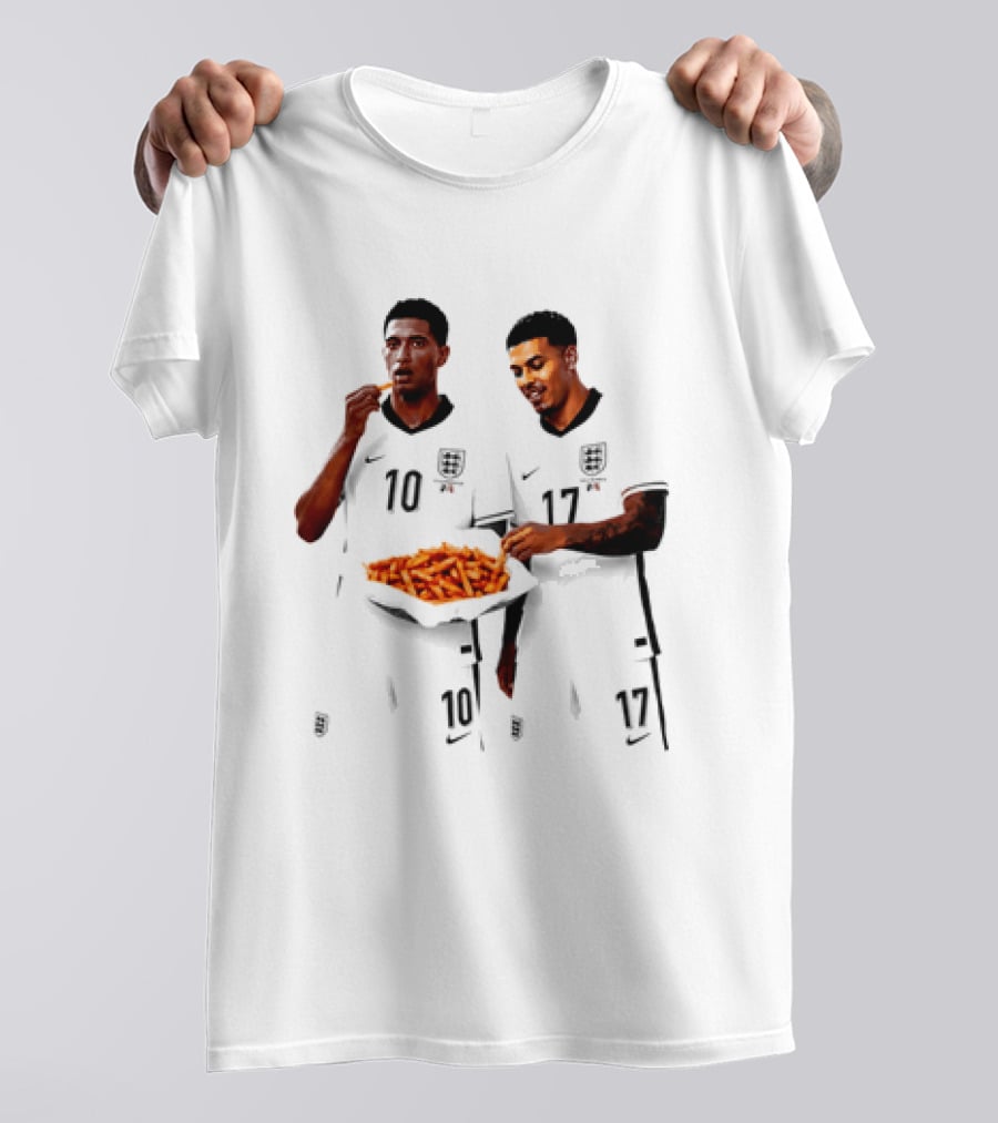 Jude Bellingham And Morgan Rogers Eating Orange Chips Mural Stourbridge Halesowen T-Shirt