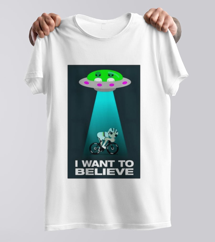 Pogacar UFO Cycling Aliens I Want To Believe T-Shirt