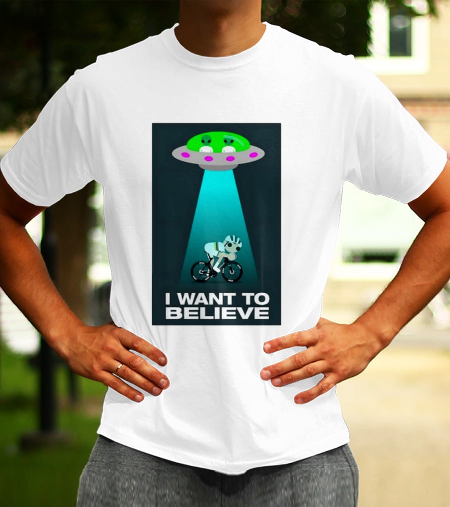 Pogacar UFO Cycling Aliens I Want To Believe T-Shirt